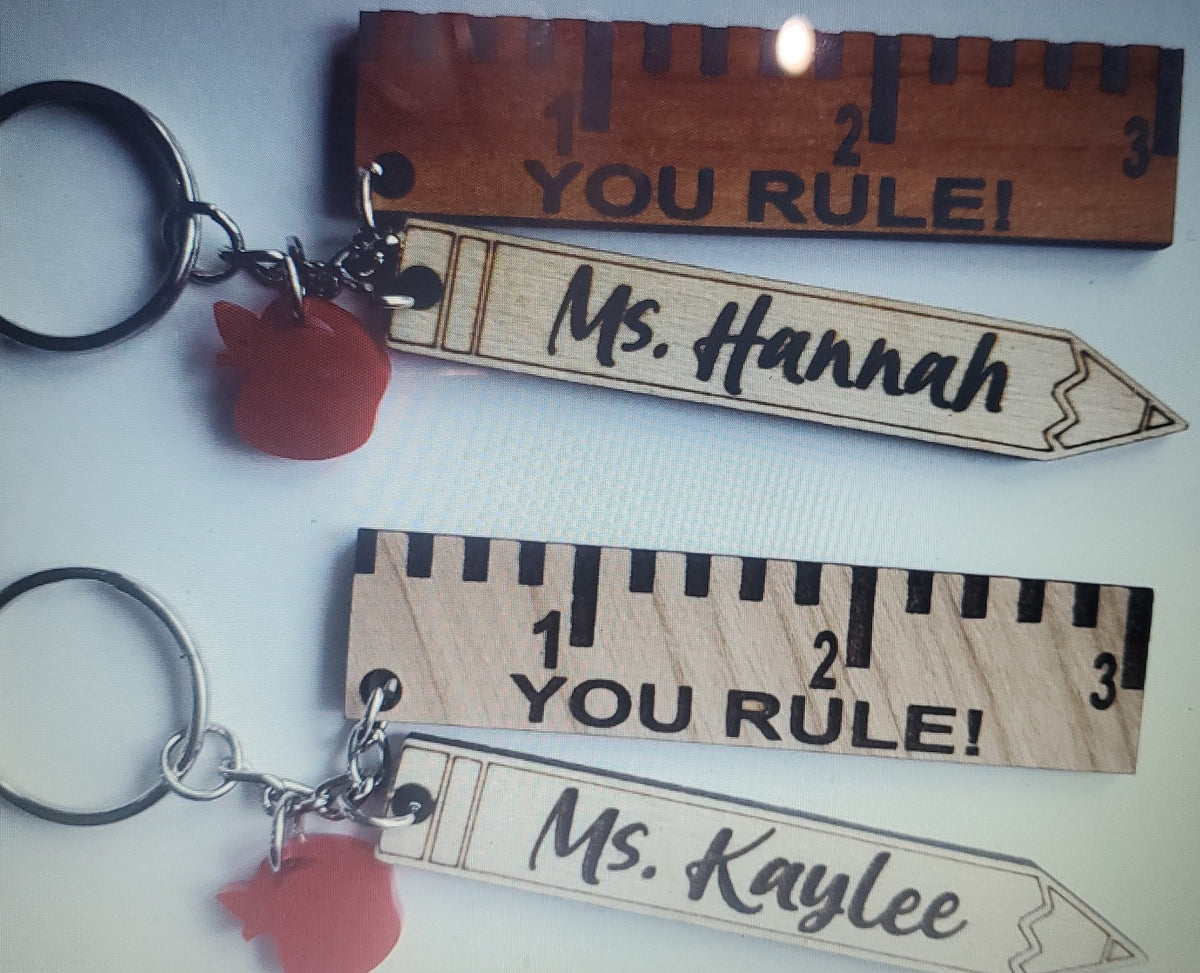 Laser Cut Teacher Appreciation Keychain Set