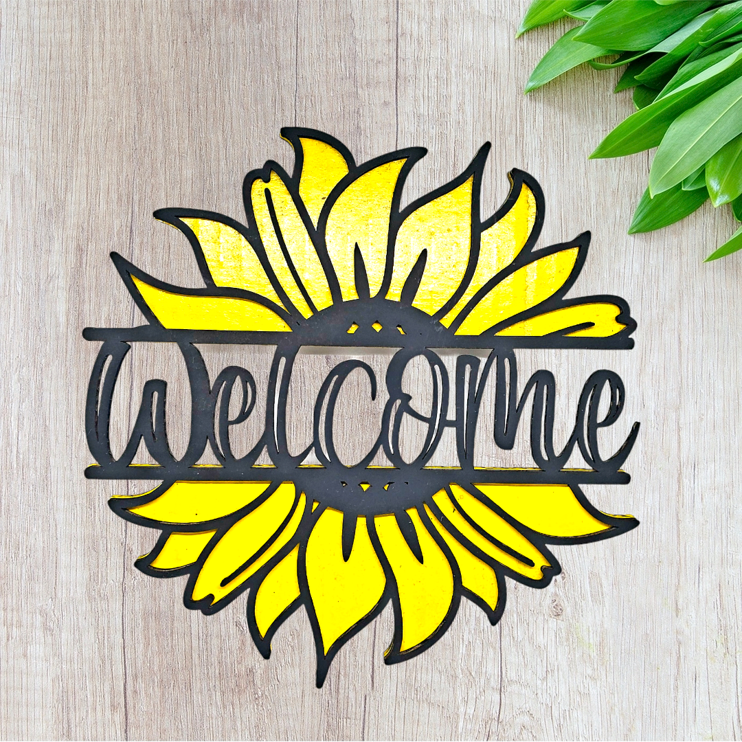 Welcome Sunflower Door/Wall Sign