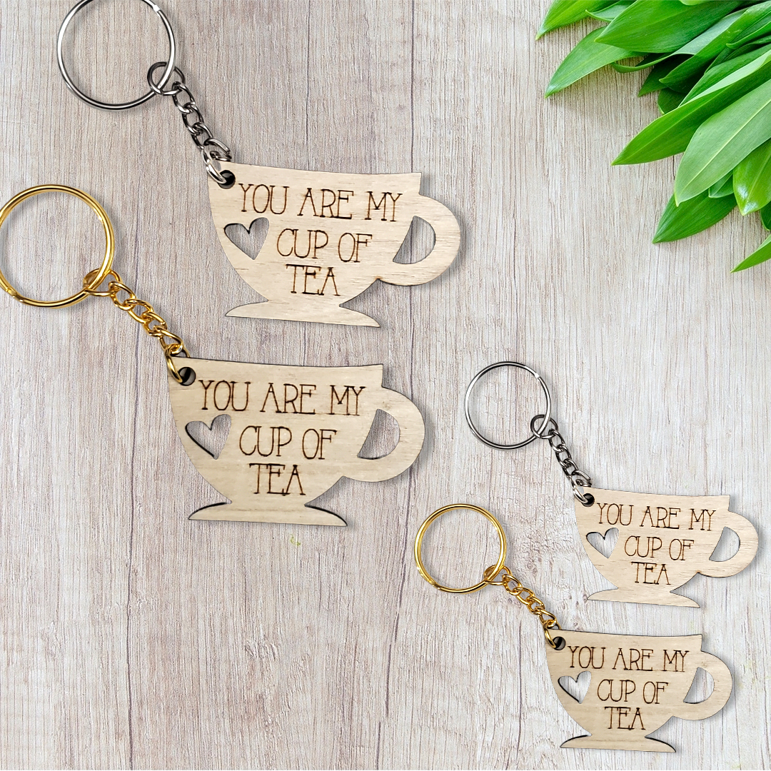 Laser Cut Mini Teacup Keychain