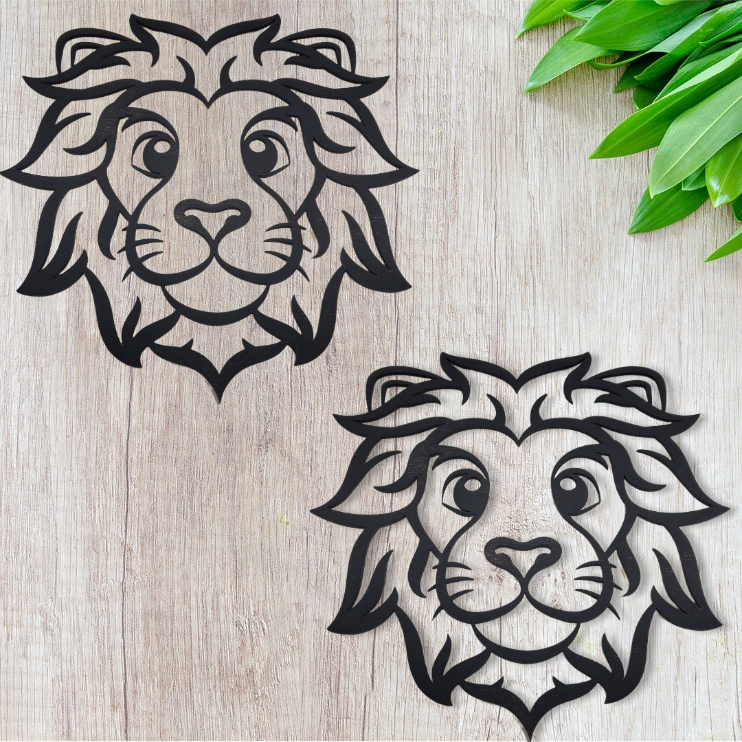 Laser Cut Lion Face Wall Decor