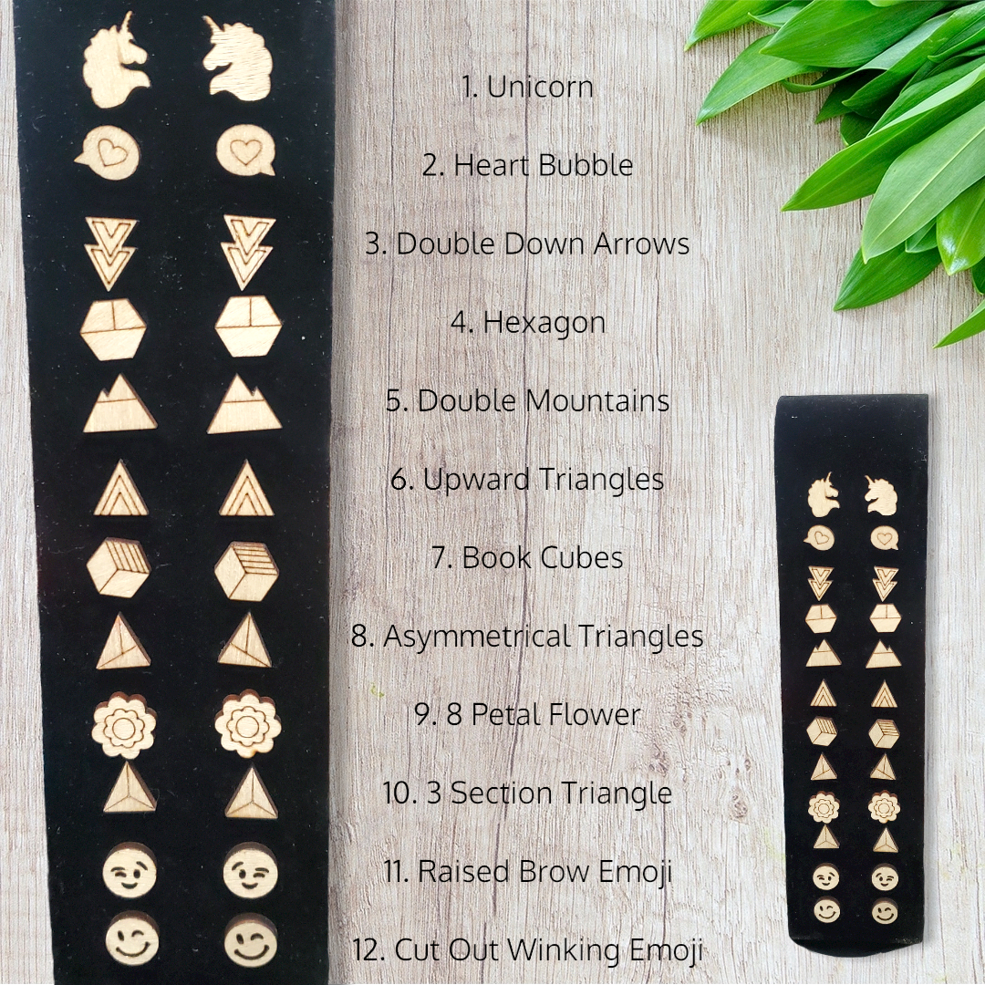 Laser Cut And Engraved Earring Studs (Vol 3)