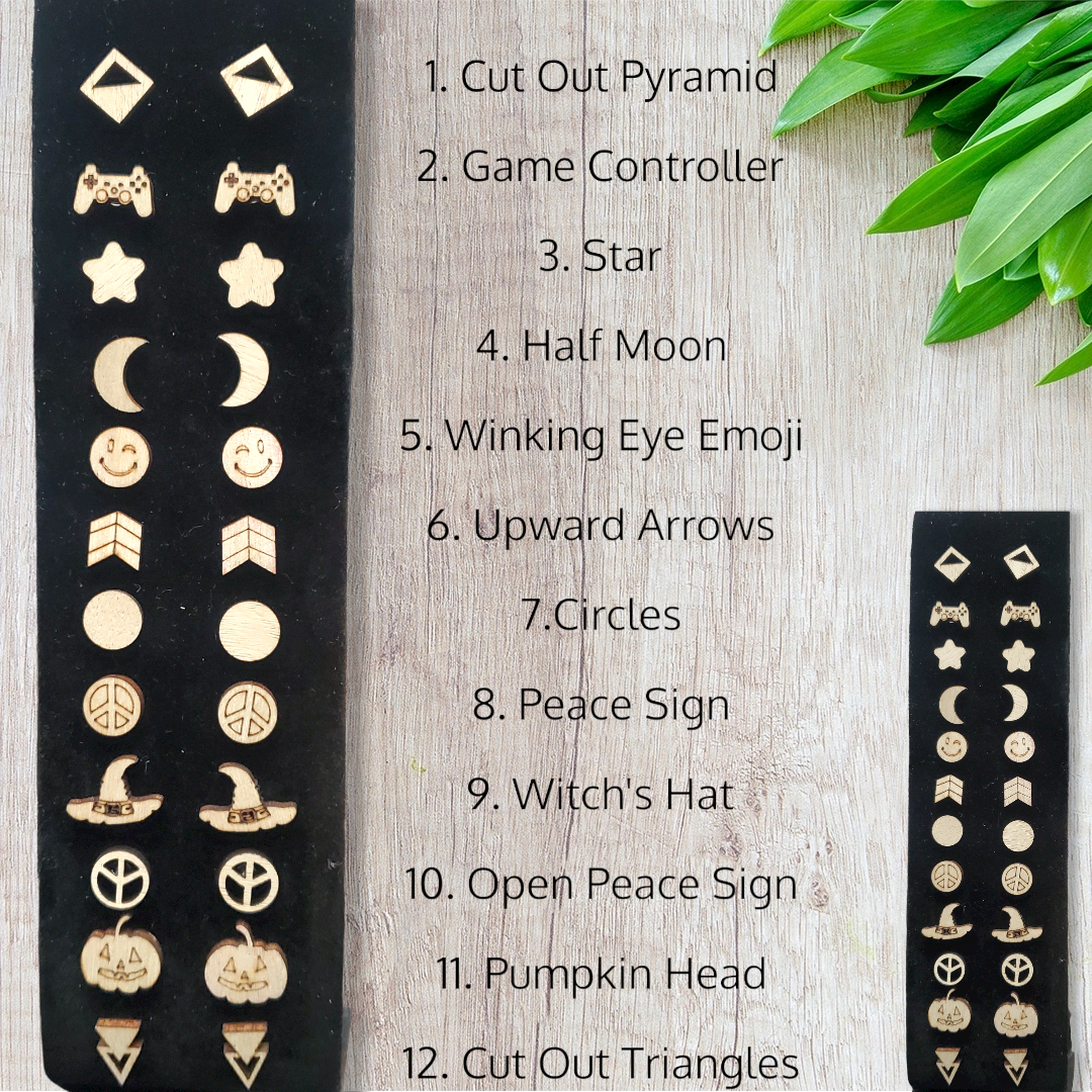 Laser Cut And Engraved Earring Studs Vol 2