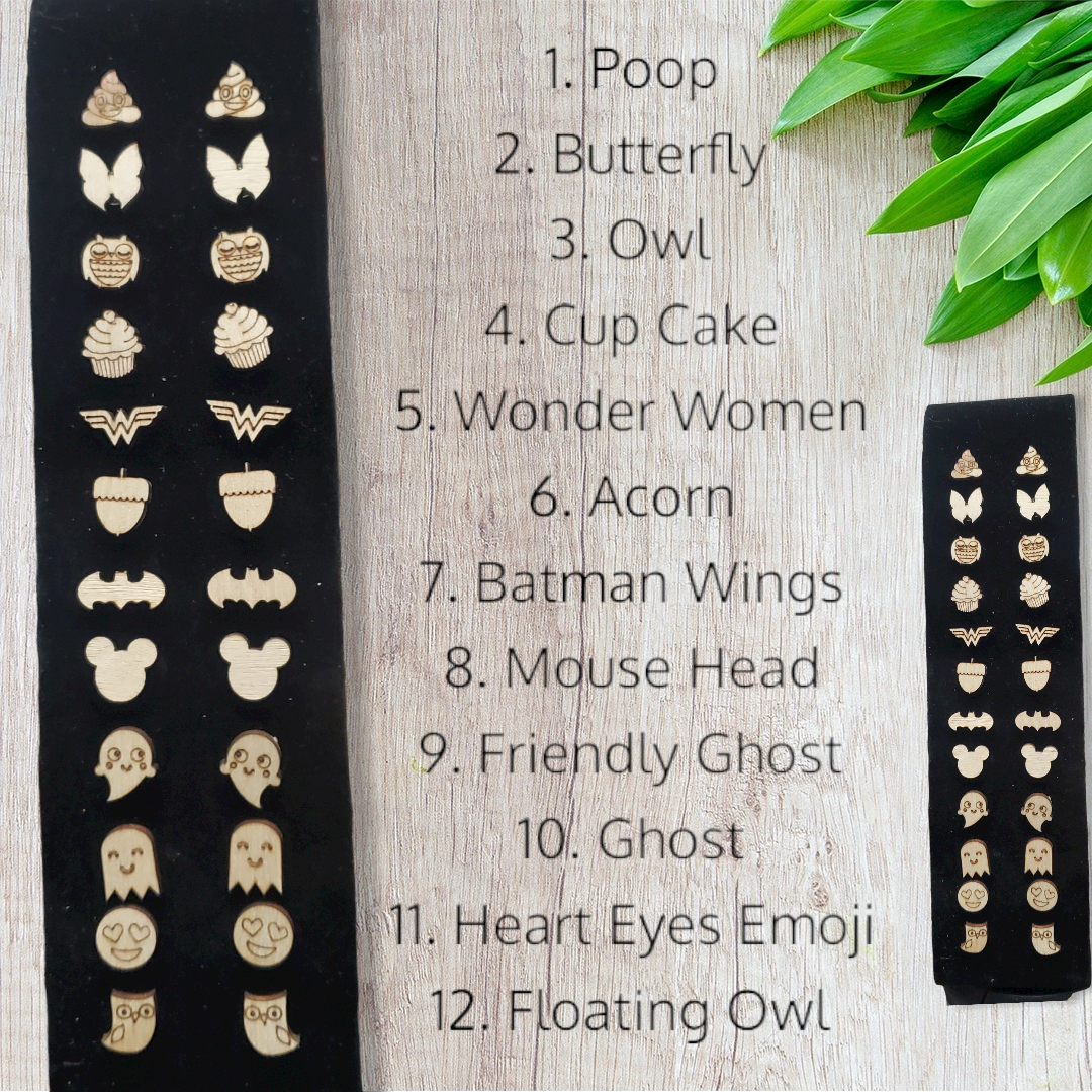 Laser Cut And Engraved Earring Studs Vol 1