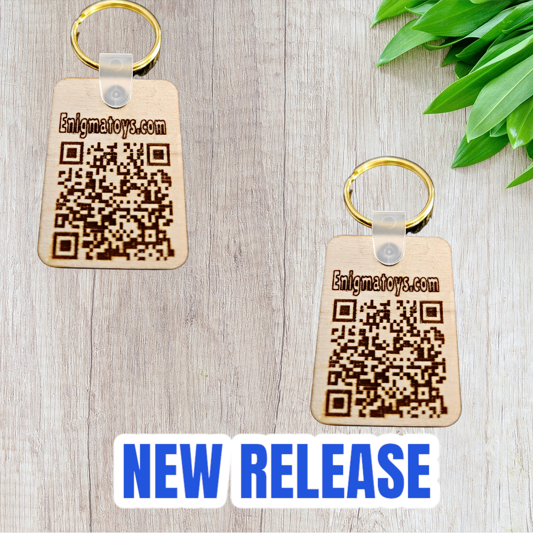 Custom Engraved Laser Cut QR Code Keychain or Magnet