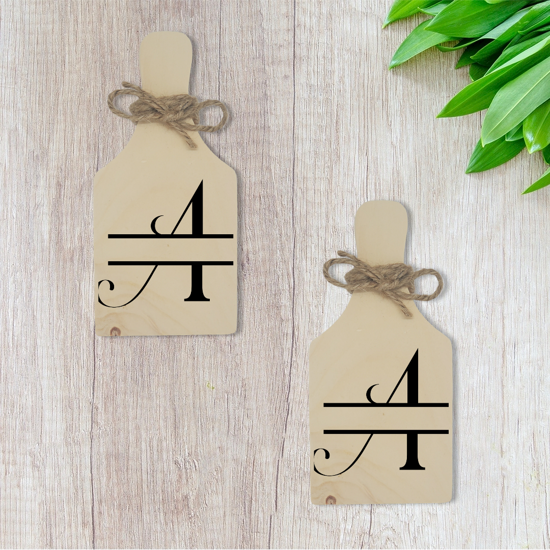 Laser Engraved ''Fancy Split Monogram'' Mini Cutting Boards